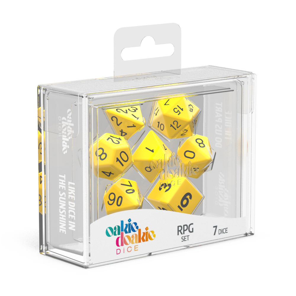 Oakie Doakie Dice RPG Set Solid - Yellow (7)-1