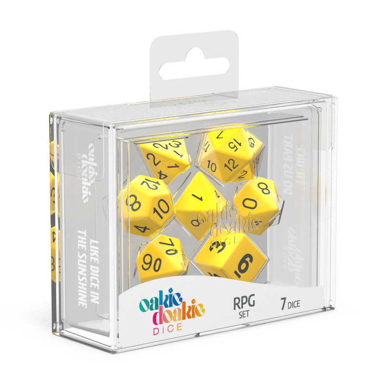 Oakie Doakie Dice RPG Set Solid - Yellow (7)-1