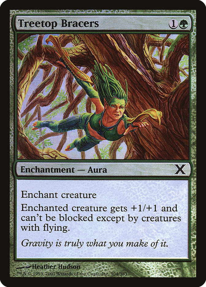 Treetop Bracers (Premium Foil) [Tenth Edition]-1
