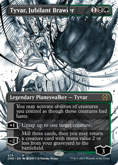 Tyvar, Jubilant Brawler (Borderless Manga Step-and-Compleat Foil) [Phyrexia: All Will Be One]-1