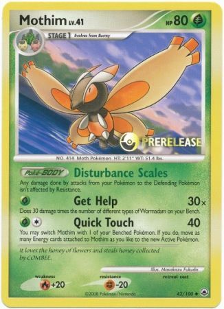 Mothim (42/100) (Prerelease Promo) [Diamond & Pearl: Black Star Promos]-1