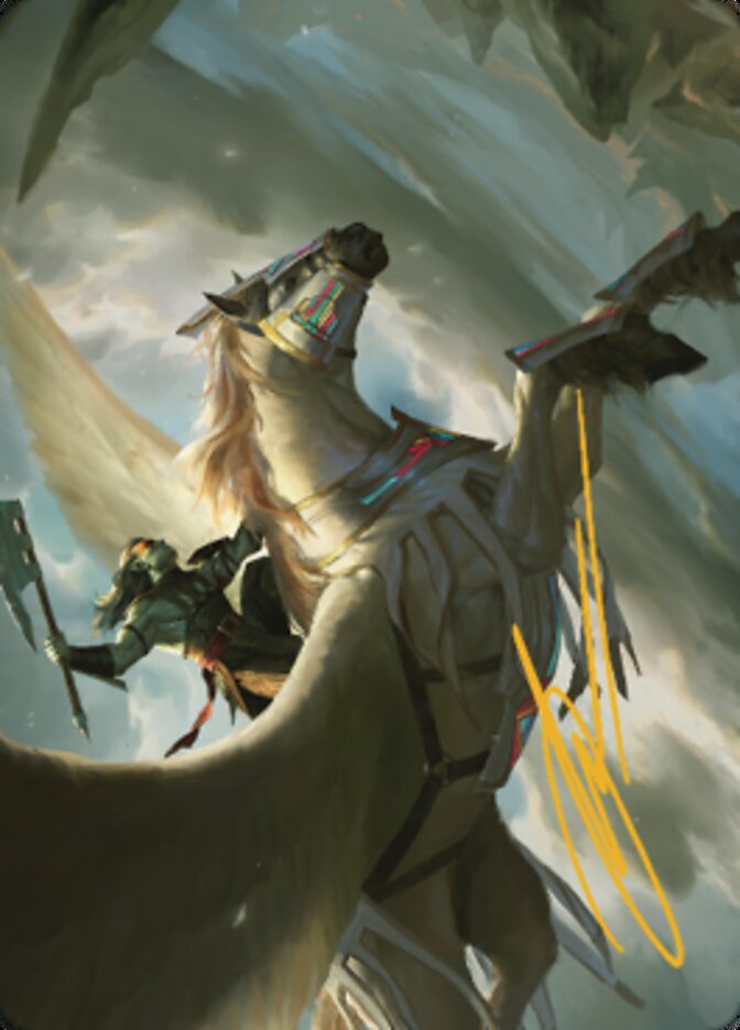 Cleaving Skyrider Art Card (Gold-Stamped Signature) [Dominaria United Art Series]-1