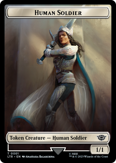 Human (04) // Human Soldier (01) Double-Sided Token [The Lord of the Rings: Tales of Middle-Earth Commander Tokens]-2