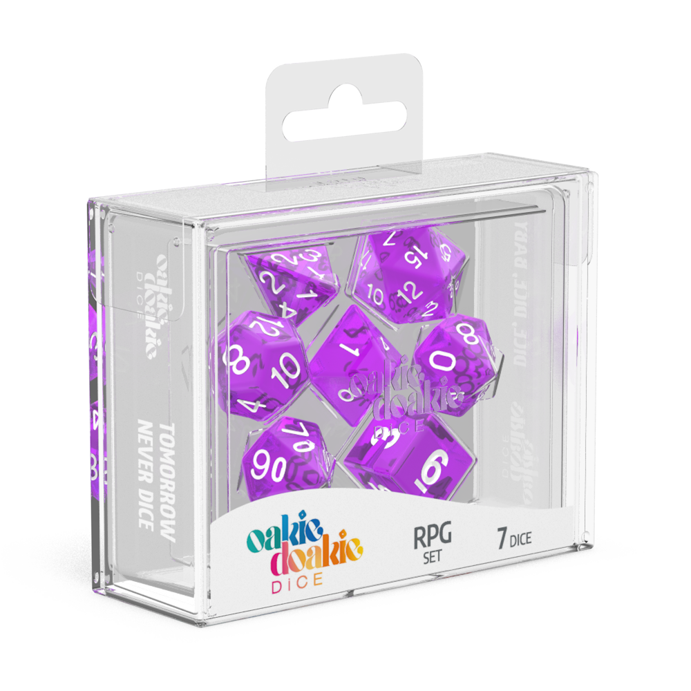 Oakie Doakie Dice RPG Set Translucent - Purple (7)-1