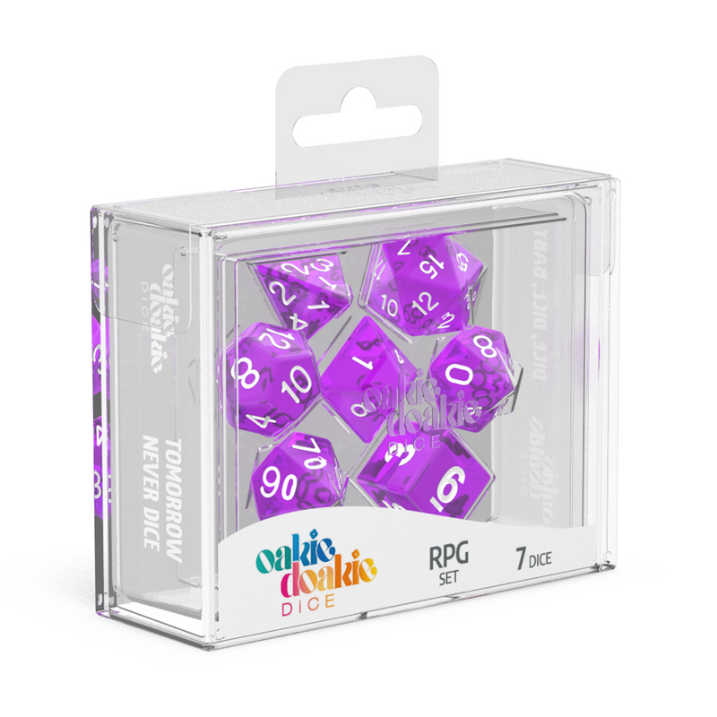 Oakie Doakie Dice RPG Set Translucent - Purple (7)-1