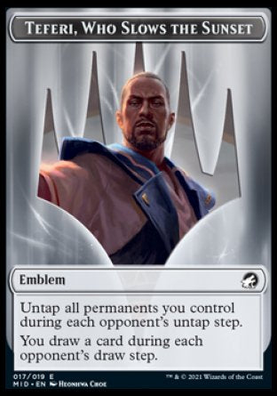 Wolf // Teferi, Who Slows the Sunset Emblem Double-Sided Token [Innistrad: Midnight Hunt Tokens]-2