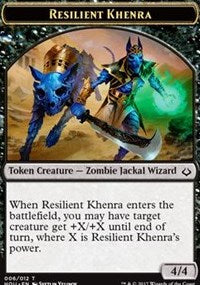 Resilient Khenra // Zombie Double-Sided Token [Hour of Devastation Tokens]-1