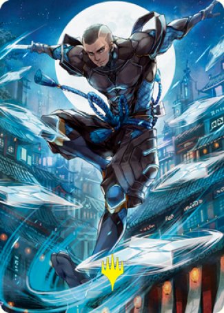 Kaito Shizuki 1 Art Card (Gold-Stamped Signature) [Kamigawa: Neon Dynasty Art Series]-1