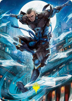 Kaito Shizuki 1 Art Card (Gold-Stamped Signature) [Kamigawa: Neon Dynasty Art Series]-1