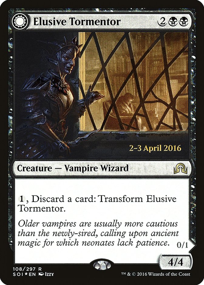 Elusive Tormentor // Insidious Mist [Shadows over Innistrad Prerelease Promos]-1