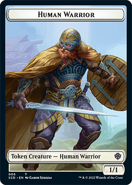 Saproling // Human Warrior Double-Sided Token [Starter Commander Decks]-2