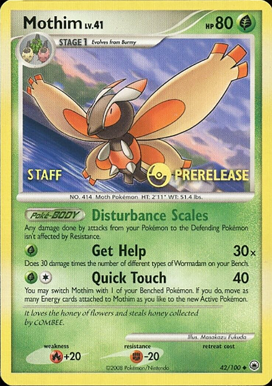 Mothim (42/100) (Staff Prerelease Promo) [Diamond & Pearl: Majestic Dawn]-1