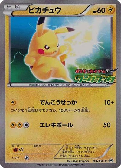 Pikachu (163/BW-P) (JP PKM BW National Illustrated Encyclopedia Promo) [Black & White: Black Star Promos]-1