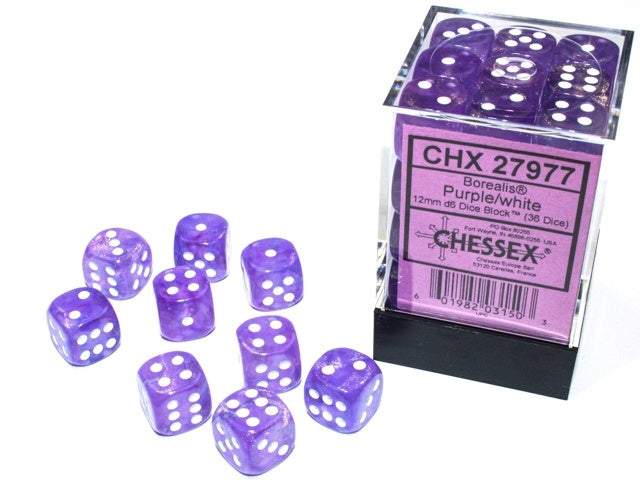 CHX 27977 Borealis 12mm d6 Purple/white Luminary Block (36)-1