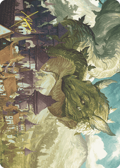 Beanstalk Wurm Art Card (Gold-Stamped Signature) [Wilds of Eldraine Art Series]-1