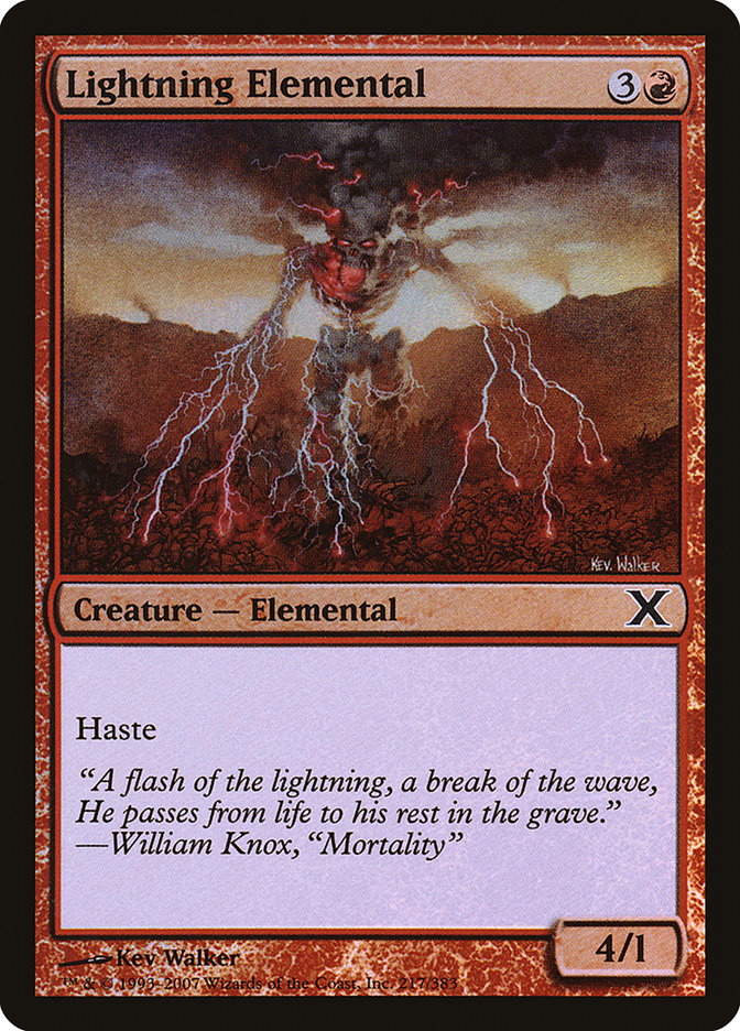 Lightning Elemental (Premium Foil) [Tenth Edition]-1