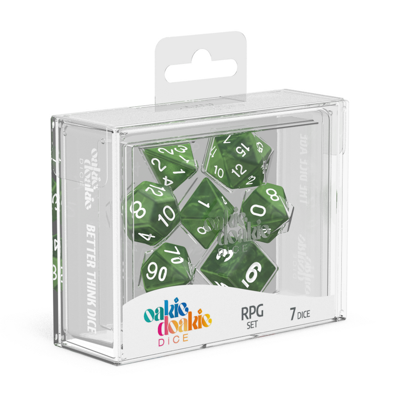 Oakie Doakie Dice RPG Set Marble - Green (7)-1