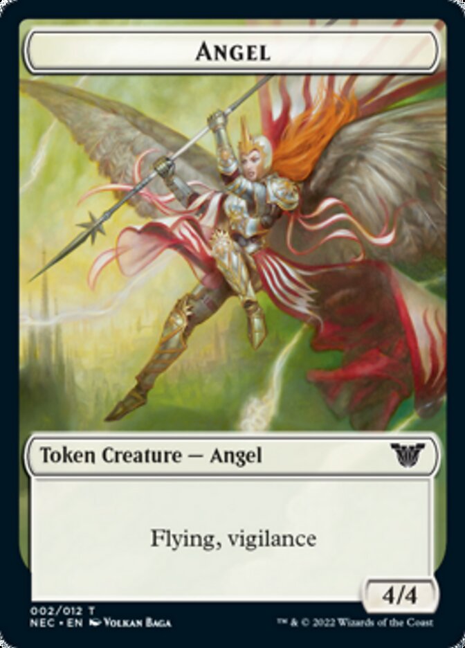 Angel // Elephant Double-Sided Token [Kamigawa: Neon Dynasty Commander Tokens]-1