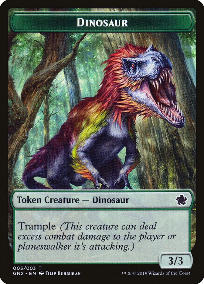 Dragon // Dinosaur Double-Sided Token [Game Night 2019 Tokens]-2