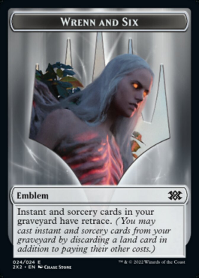 Wrenn and Six Emblem // Spirit (008) Double-Sided Token [Double Masters 2022 Tokens]-1