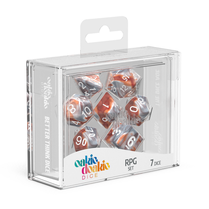 Oakie Doakie Dice RPG Set GemiDice - Silver-Rust (7)-1