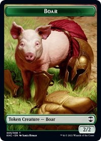 Boar // Spirit Double-Sided Token [Kaldheim Commander Tokens]-1