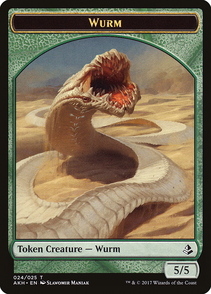 Unwavering Initiate // Wurm Double-Sided Token [Amonkhet Tokens]-2