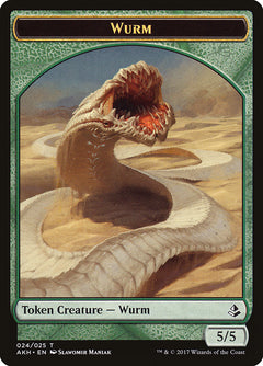 Unwavering Initiate // Wurm Double-Sided Token [Amonkhet Tokens]-2