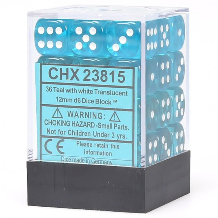 CHX 23815 Translucent 12mm d6 Teal/White Block (36)-1