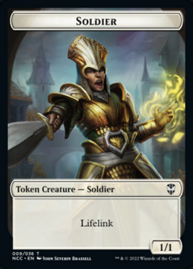 Soldier (09) // Cat Beast Double-Sided Token [Streets of New Capenna Commander Tokens]-1