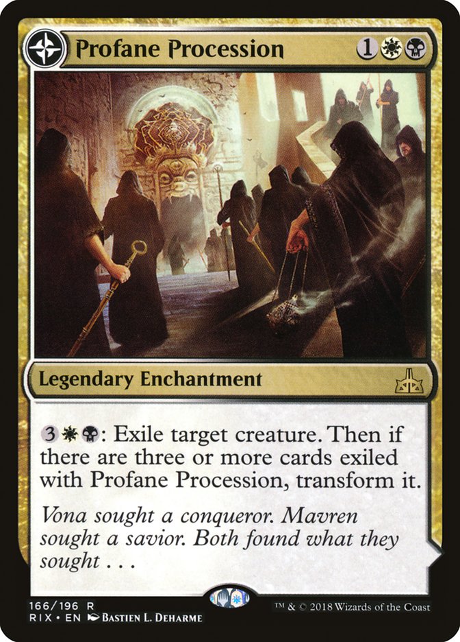 Profane Procession // Tomb of the Dusk Rose [Rivals of Ixalan]-1