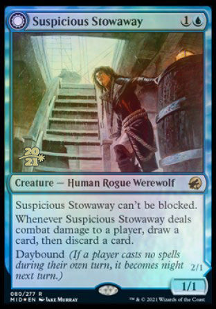 Suspicious Stowaway // Seafaring Werewolf [Innistrad: Midnight Hunt Prerelease Promos]-1
