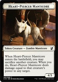 Heart-Piercer Manticore // Dragon Double-Sided Token [Commander 2019 Tokens]-1