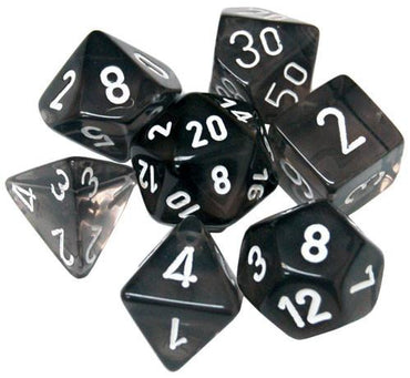 Chessex Dice Sets: Smoke/white Translucent Polyhedral 7-Die Set
