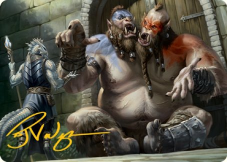 Ettin Art Card (Gold-Stamped Signature) [Dungeons & Dragons: Adventures in the Forgotten Realms Art Series]-1
