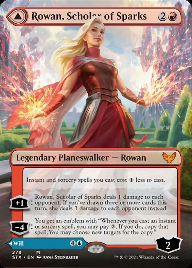 Rowan, Scholar of Sparks // Will, Scholar of Frost (Borderless) [Strixhaven: School of Mages]-1