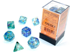 CHX 27556 Nebula Polyhedral Oceanic/Gold Luminary 7-Die Set-1