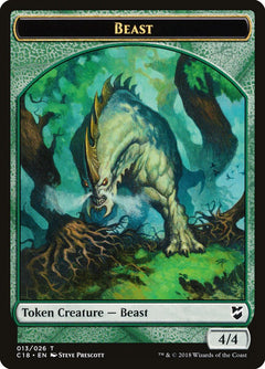 Cat Warrior // Beast (013) Double-Sided Token [Commander 2018 Tokens]-2