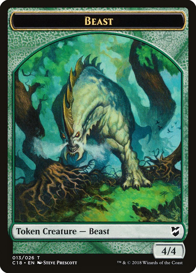 Cat Warrior // Beast (013) Double-Sided Token [Commander 2018 Tokens]-2