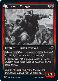 Fearful Villager // Fearsome Werewolf [Innistrad: Double Feature]-1