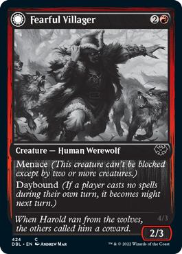 Fearful Villager // Fearsome Werewolf [Innistrad: Double Feature]-1
