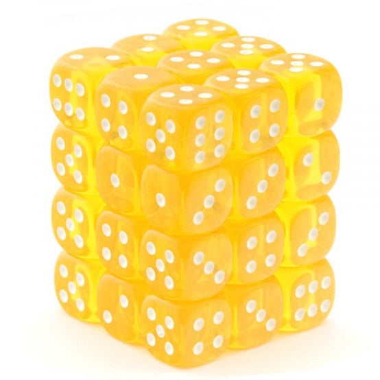 CHX 23802 Translucent 12mm d6 Yellow/White Block (36)-1