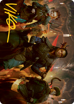 Candlelit Cavalry Art Card (Gold-Stamped Signature) [Innistrad: Midnight Hunt Art Series]-1
