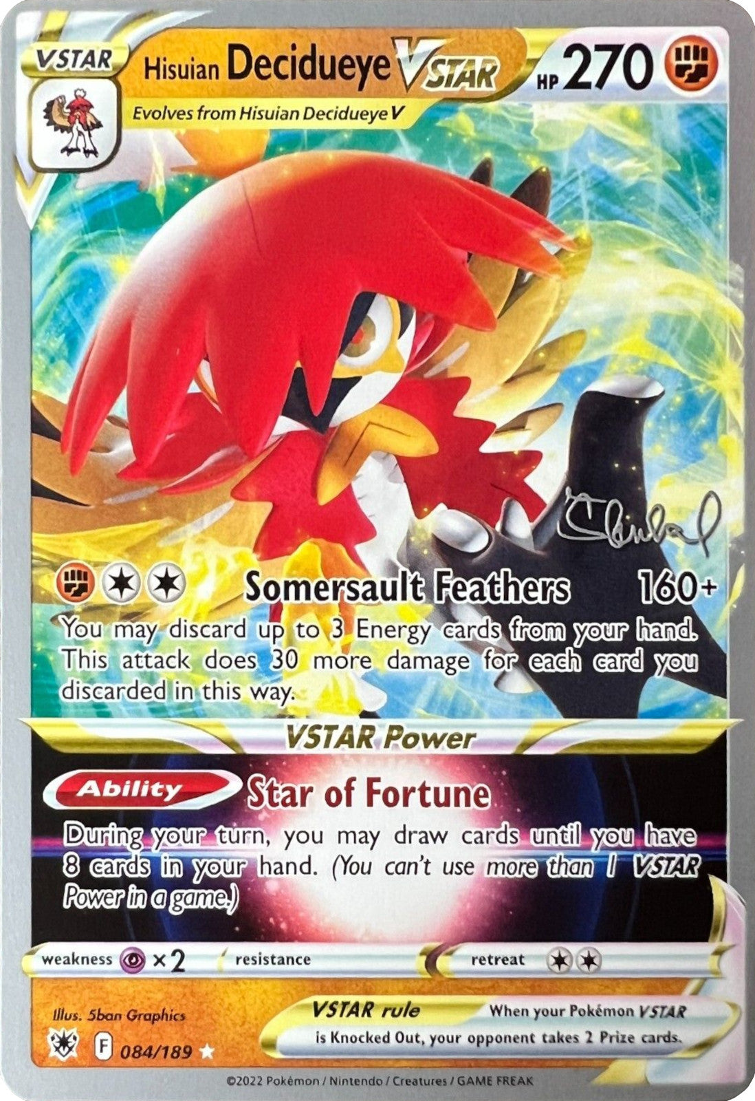 Hisuian Decidueye VSTAR (084/189) (ADP - Ondrej Skubal) [World Championships 2022]-1