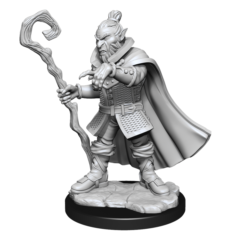 Critical Role Unpainted Miniatures Hobgoblin Wizard and Druid Male (2)-1