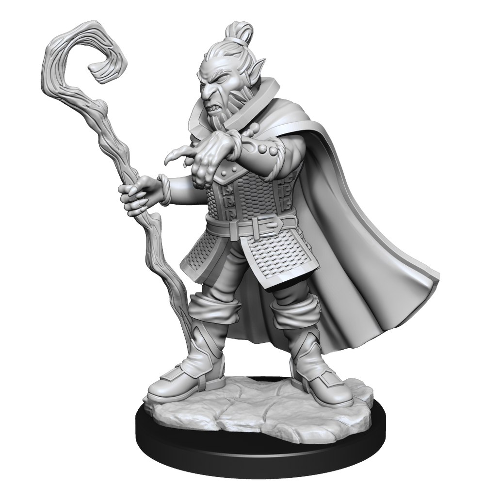 Critical Role Unpainted Miniatures Hobgoblin Wizard and Druid Male (2)
