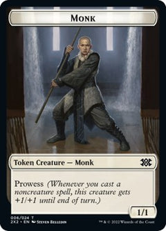 Wrenn and Six Emblem // Monk Double-Sided Token [Double Masters 2022 Tokens]-2