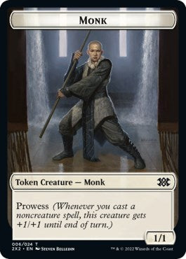Wrenn and Six Emblem // Monk Double-Sided Token [Double Masters 2022 Tokens]-2