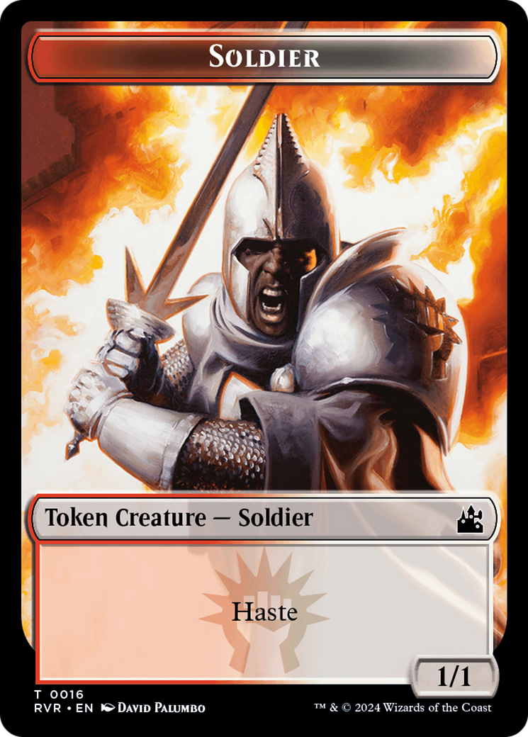 Spirit (0018) // Soldier Double-Sided Token [Ravnica Remastered Tokens]-2