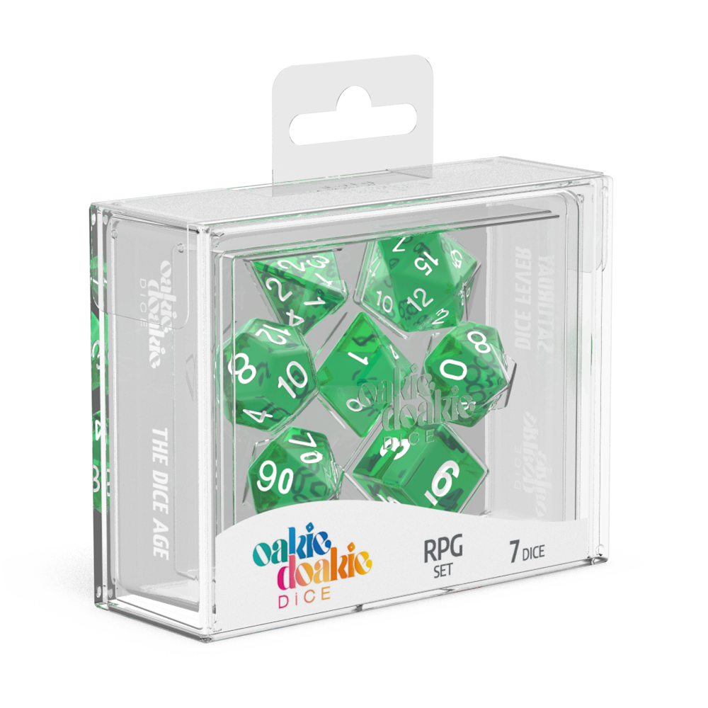 Oakie Doakie Dice RPG Set Translucent - Green (7)-1